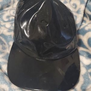 Faux leather adjustable cap